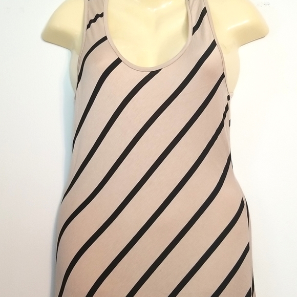 New Promesa Striped Long Maxi Dress Tshirt Soft Rayon Blend - Picture 3 of 8